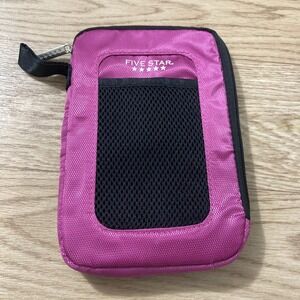 Five Star Pencil Pouch Unisex OS Pink  Mesh Pocket Zip Case 72412 SCHOOL